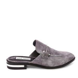 Steve Madden Gray Laaura Suede Backless Mules 7.5